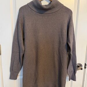 Gray Turtleneck Sweater Dress